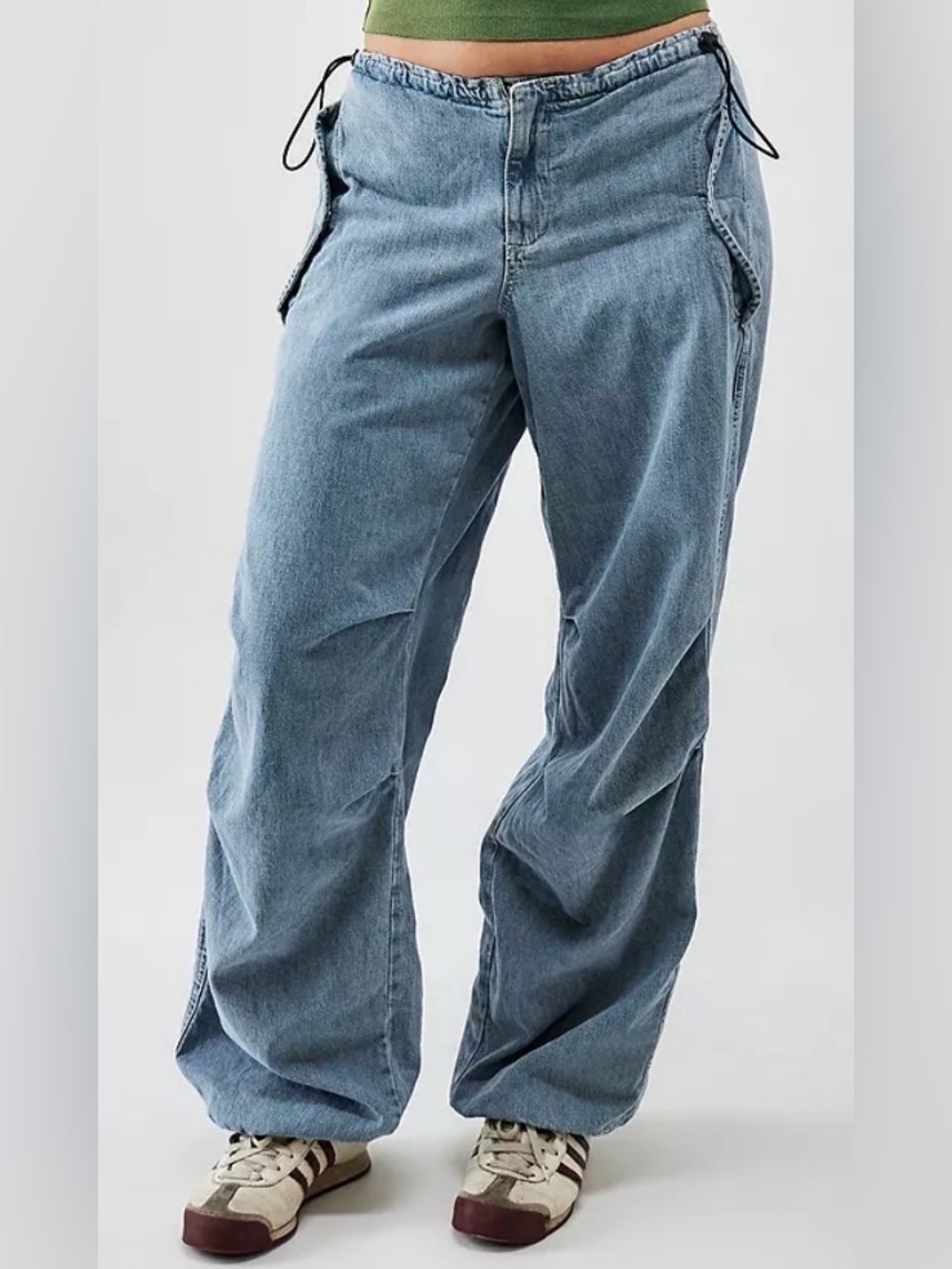 Urban Outfitters BDG Light Denim Baggy Tech Cargo Pants Size XXS